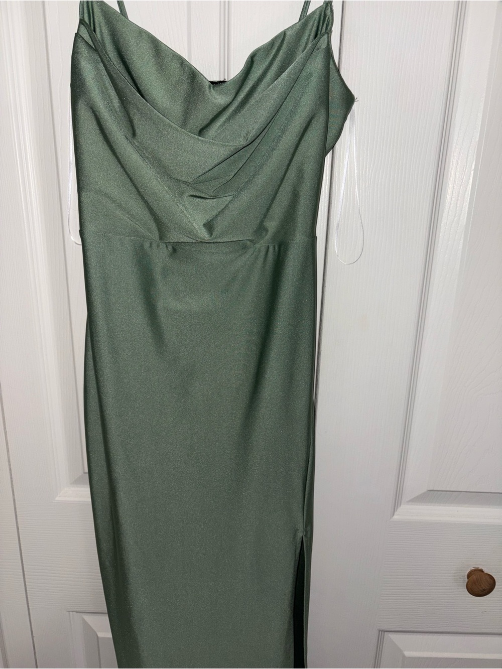 Windsor Olive Green Cowl Neck Midi Dress